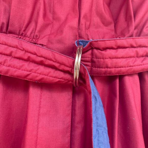 VTG SUNSHINE ALLEY TEA DRESS SHIRT DRESS + BELT Red Retro Two Toned Dress 16 - Picture 6 of 12